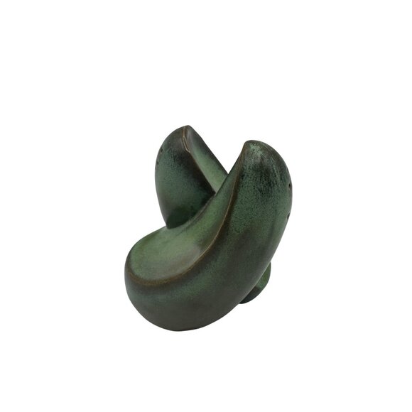 Frankoma Pottery Prairie Green Vintage One Pc Salt & Pepper Shakers Lazy Bones - Picture 3 of 6